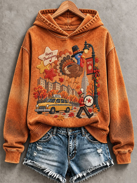 Women's Thanksgiving Day Parade Print Casual Sweatshirt gracestitchs
