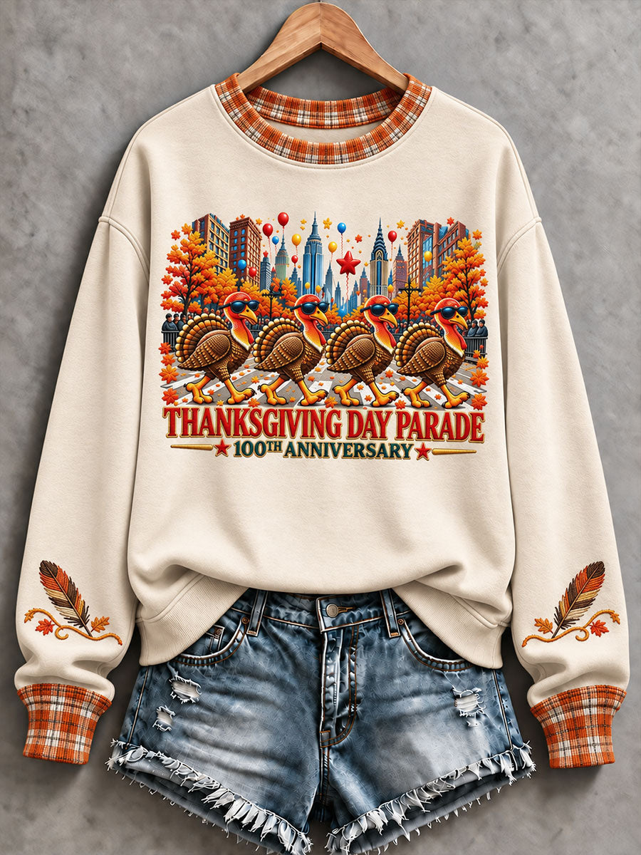 Women's Thanksgiving Day Parade Print Casual Sweatshirt gracestitchs