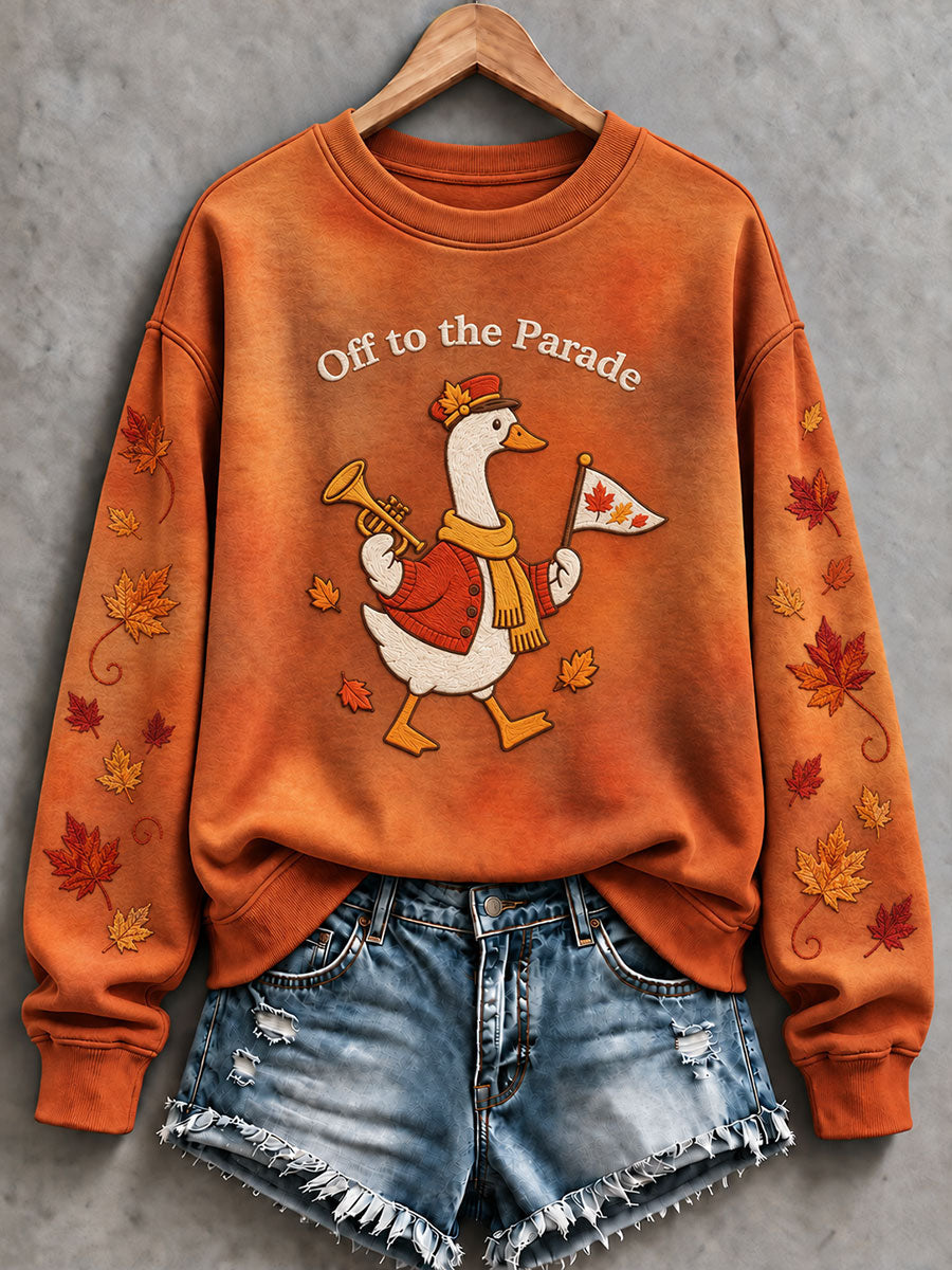 Women's Thanksgiving Day Parade Print Casual Sweatshirt gracestitchs