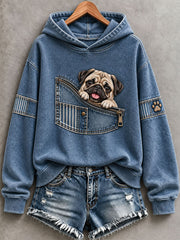 Women's Funny Pug Hoodie gracestitchs