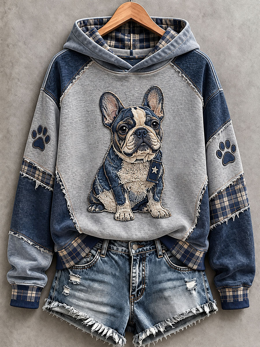 Women's Cute French Bulldog Hoodie gracestitchs