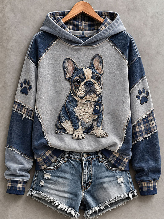 Women's Cute French Bulldog Hoodie gracestitchs