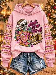 Women's 'Look At Me Being All Festive And Shit' Printed Casual Hoodie gracestitchs