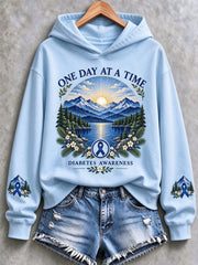 Women's Diabetes Awareness Print Sweatshirt gracestitchs