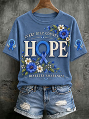 Women's Diabetes Awareness Print Tee gracestitchs