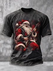 Men's Heavy Metal Rock Christmas Print T-shirt gracestitchs