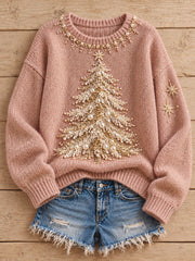 Women's Merry Christmas Tree Art Printed Swetaer gracestitchs