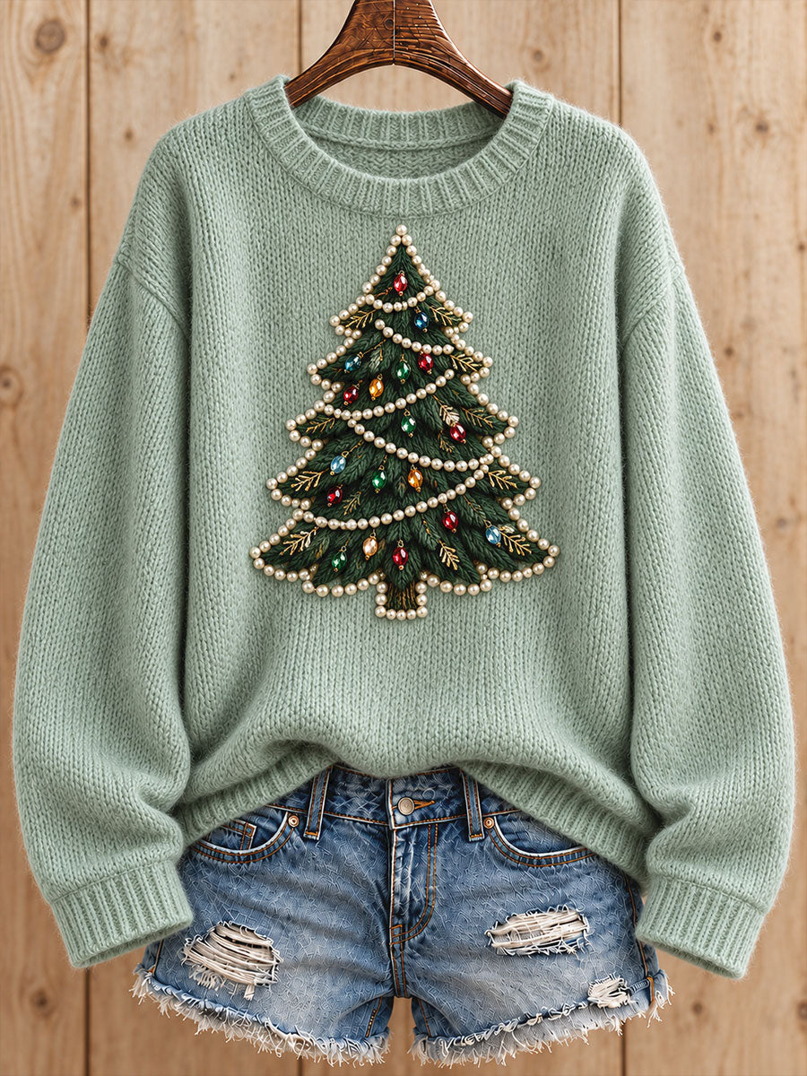 Women's Merry Christmas Art Printed Swetaer gracestitchs