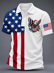 Men's USA Flag Christmas Short Sleeve Shirt gracestitchs