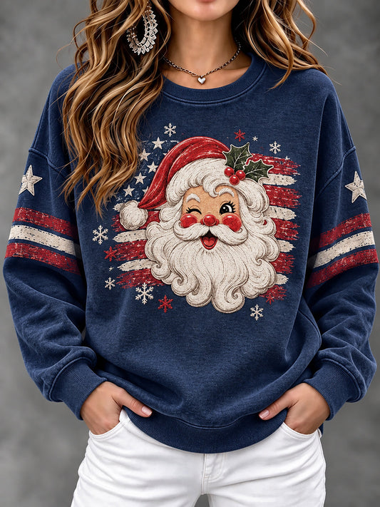 Women's USA Flag Christmas Casual Sweatshirt gracestitchs