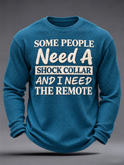 Men's Sassy & Sarcastic Funny Graphic Print Waffle Long Sleeve Top gracestitchs