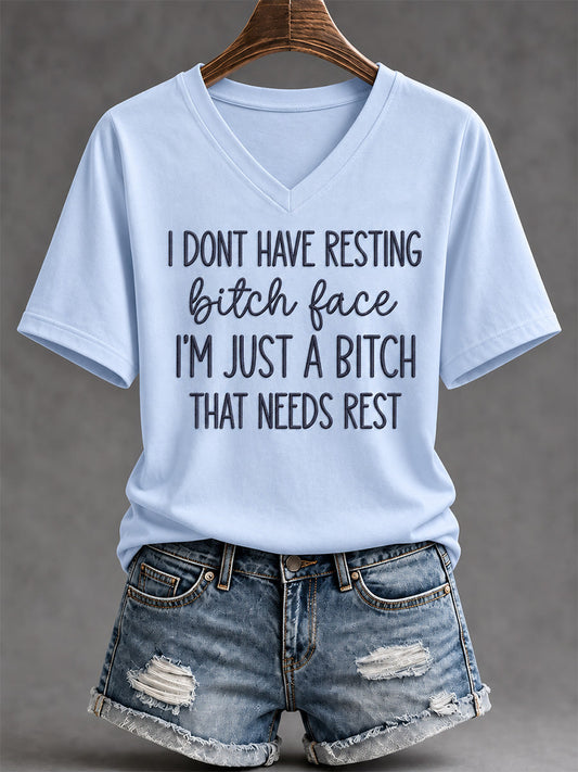 Women's Sassy & Sarcastic Funny Graphic Print V-Neck Tee gracestitchs