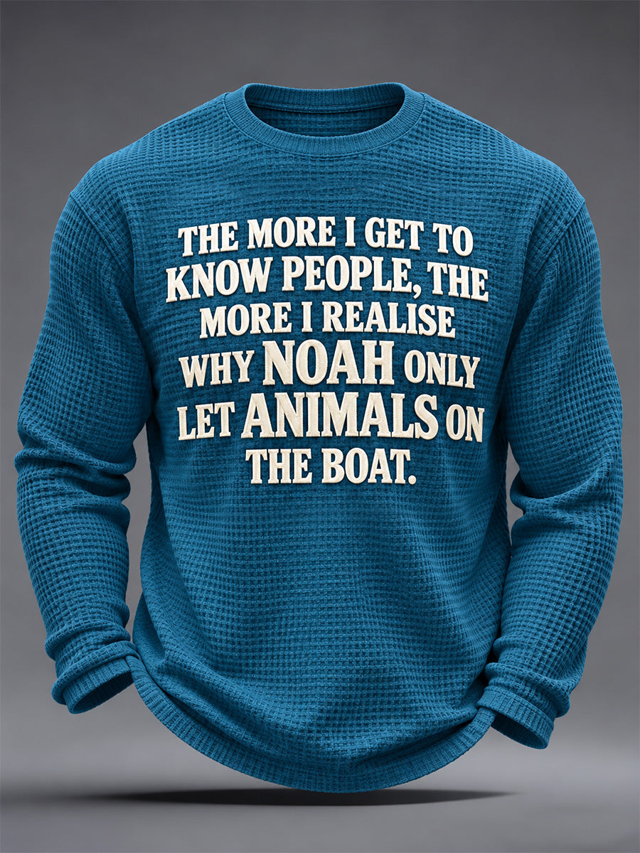 Men's Sassy & Sarcastic Funny Graphic Print Waffle Long Sleeve Top gracestitchs