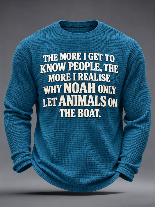 Men's Sassy & Sarcastic Funny Graphic Print Waffle Long Sleeve Top gracestitchs
