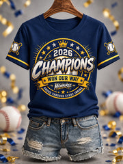 Women's Won Our Way 2026 Baseball Champions Gift For Baseball Fans Casual Tee gracestitchs