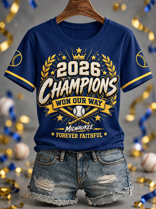Women's Won Our Way 2026 Baseball Champions Gift For Baseball Fans Casual Tee gracestitchs