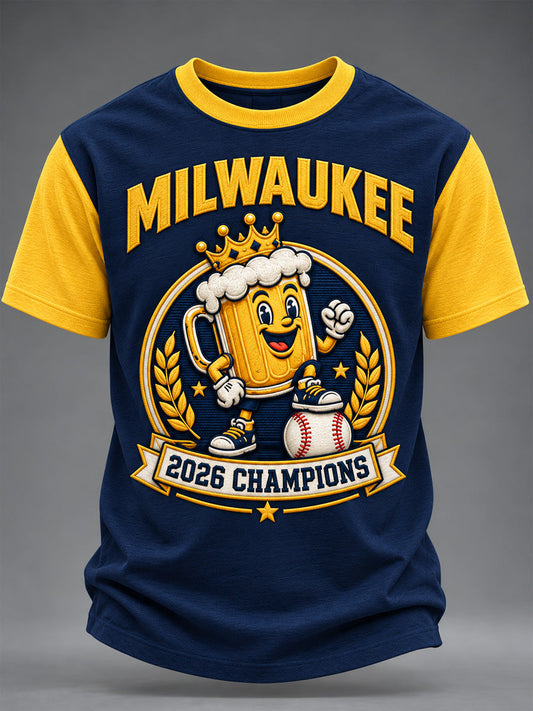 Men's Won Our Way 2026 Baseball Champions Gift For Baseball Fans Print Tee gracestitchs