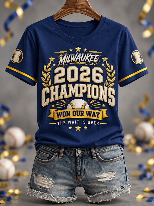 Women's Won Our Way 2026 Baseball Champions Gift For Baseball Fans Casual Tee gracestitchs