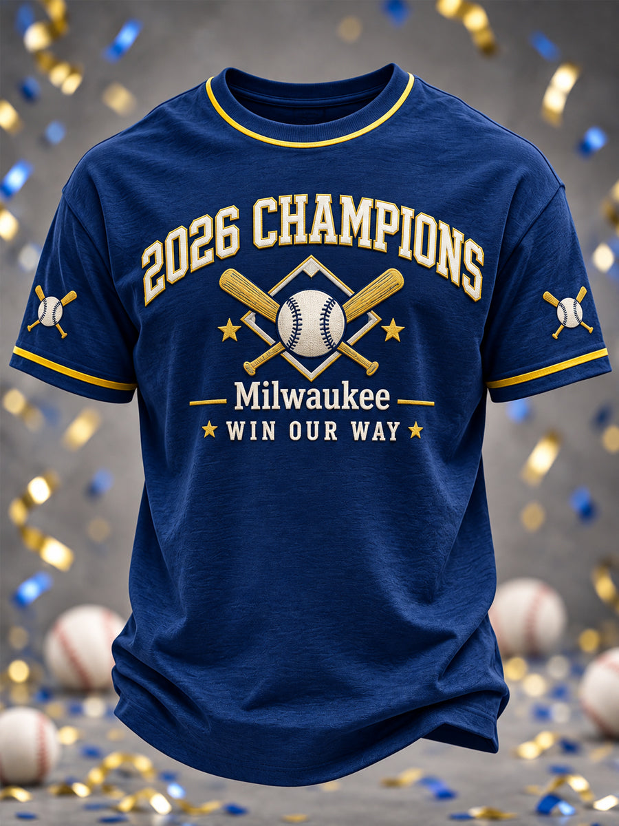 Men's 2026 Baseball Champions Celebration Collection Gift For Baseball Fans Casual Tee gracestitchs