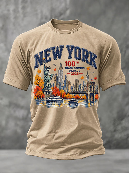 Men's Women’s Thanksgiving Day Parade Commemorative Graphic Casual T-shirt gracestitchs