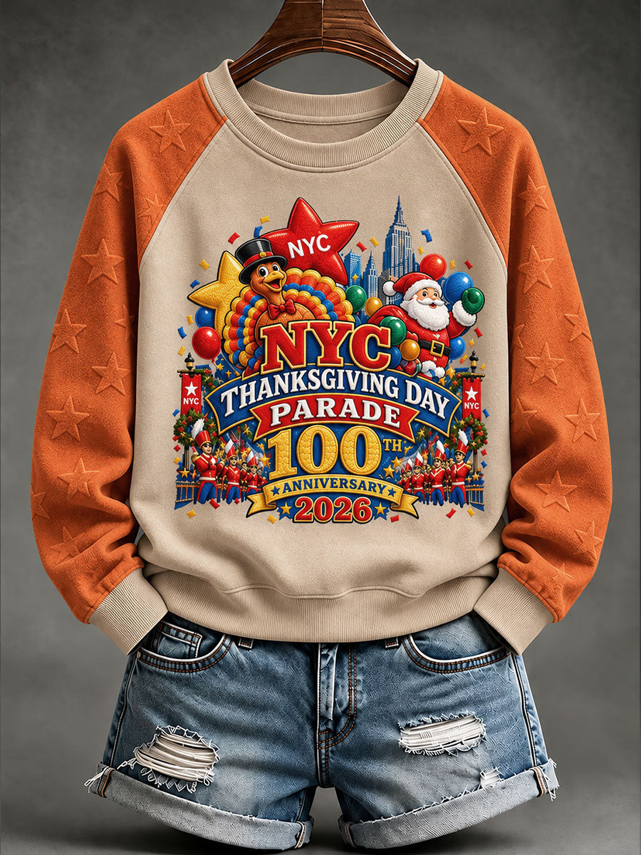 Women’s Thanksgiving Parade Commemorative Print Casual Sweatshirt gracestitchs