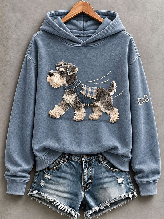 Women's Cute Schnauzer Hoodie gracestitchs