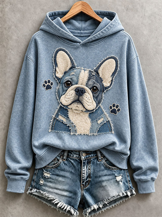 Women's Cute French Bulldog Hoodie gracestitchs