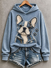 Women's Cute French Bulldog Hoodie gracestitchs
