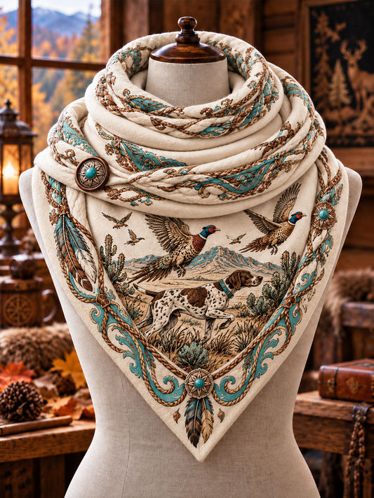 Vintage Hunting Culture Triangle Scarf gracestitchs