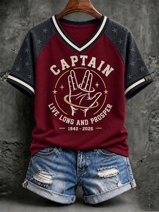 Women's Rip Captian 1940-2026 Printed  T-shirt gracestitchs