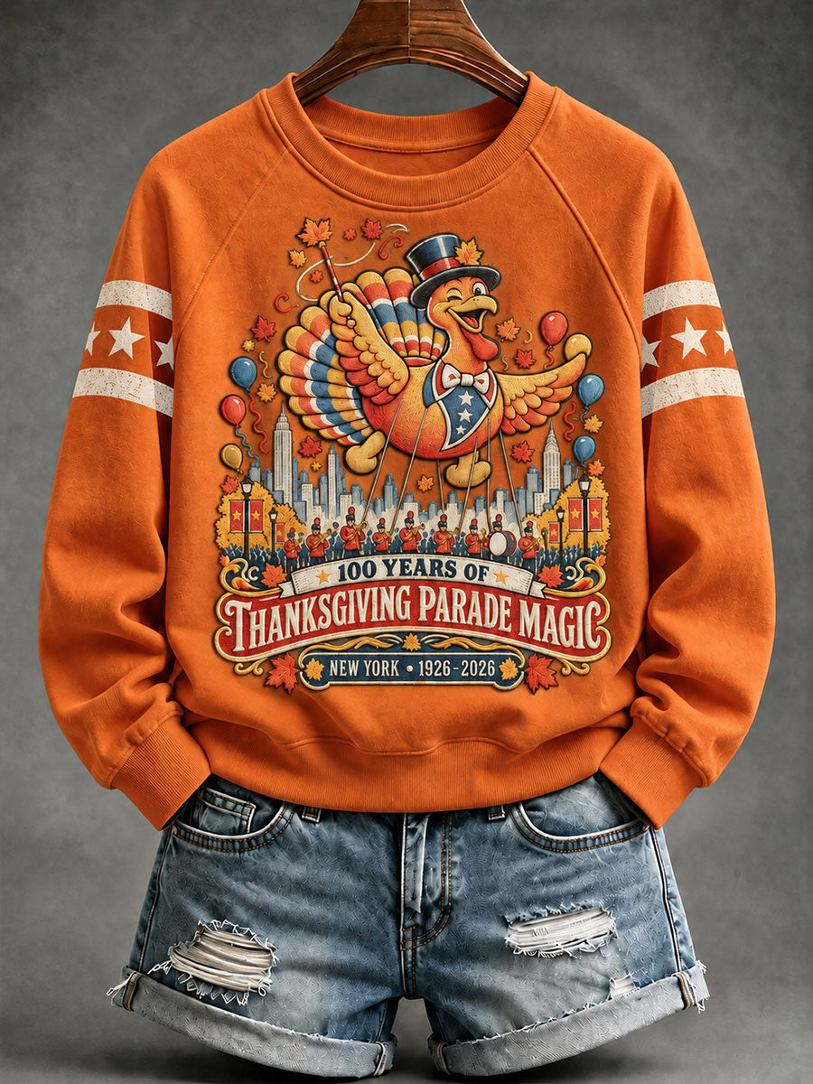 Women’s Thanksgiving Day Parade Commemorative Print Casual Sweatshirt gracestitchs