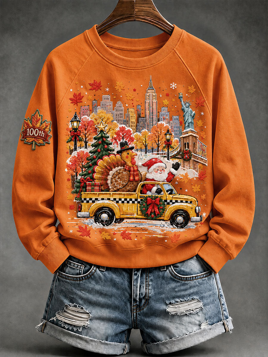 Women’s Thanksgiving Day Parade Commemorative Print Casual Sweatshirt gracestitchs