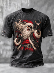 Men's Heavy Metal Rock Christmas Print T-shirt gracestitchs