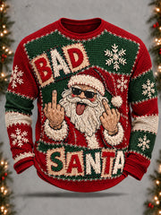 Men's Funny Santa Claus Waffle Long Sleeve T-Shirt gracestitchs