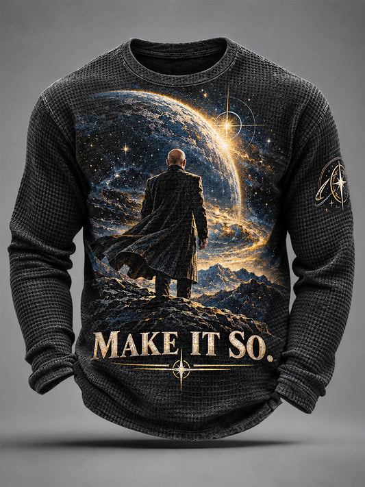 Men's In Loving Memory Forever Our Captain Waffle Long Sleeve T-Shirt gracestitchs